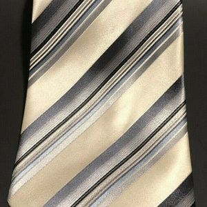 DOCKERS MENS NECKTIE  SILK  WHITE BLUE GREY TIE